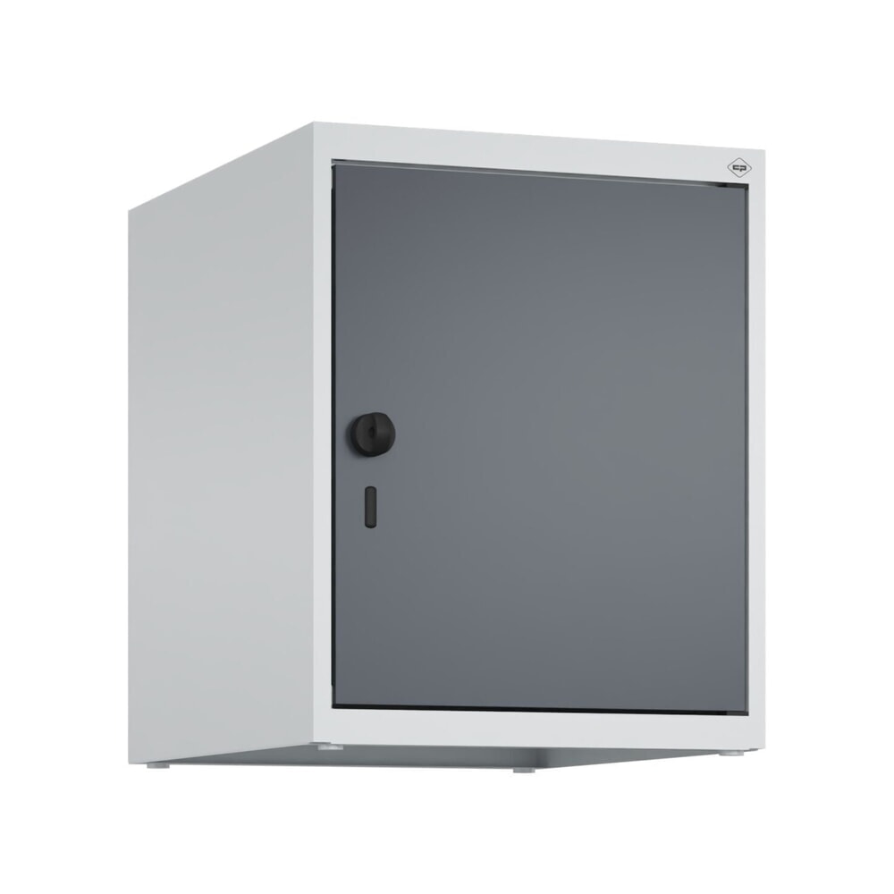 N° de l'image du produit 9 : C+P Aufsatzschrank für Kleiderspind Serie Classic PLUS, 1 Abteil  Breite 400 mm, lichtgrau, anthrazitgrau, für Vorhängeschloss