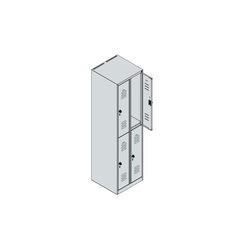 N° de l'image du produit 8 : C+P Doppelstock-Spind Classic PLUS, 2 Abteile, HxBxT 1.850 x 500 x 500 mm, anthrazitgrau, lichtgrau, Zylinderschloss, 4 Fächer