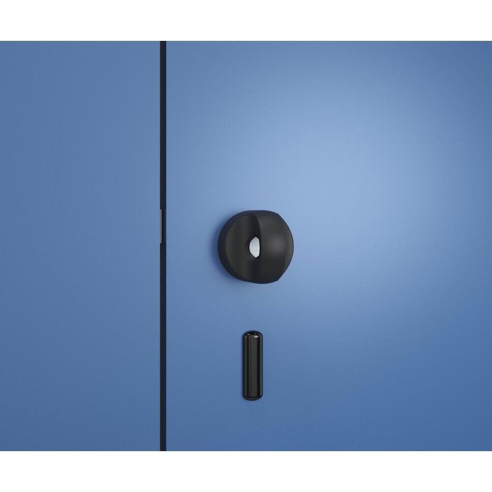 N° de l'image du produit 7 : C+P Z-Spind Classic PLUS, 8 Abteile, HxBxT 2.120 x 1.200 x 815 mm, für Vorhängeschloss, auskragende Bank aus Kunststoff, lichtgrau, enzianblau