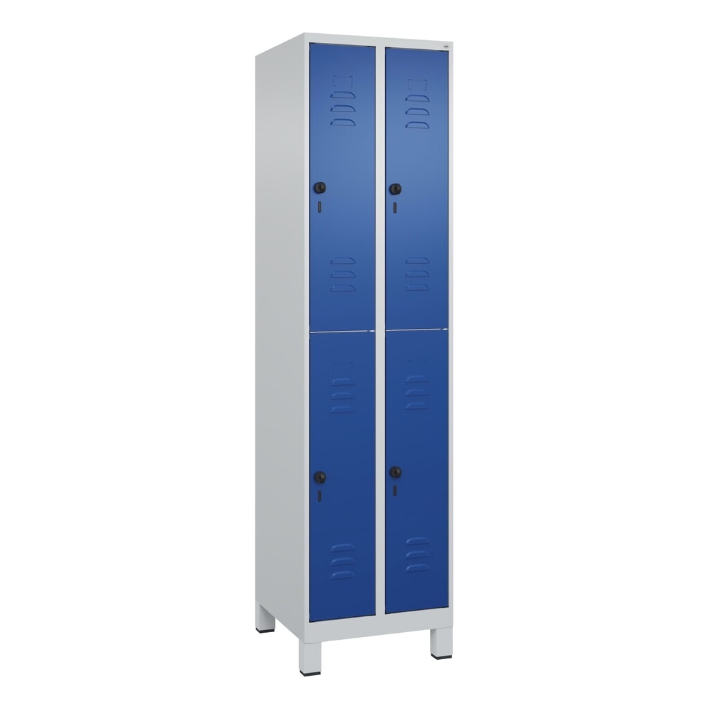 C+P Doppelstock-Spind Classic PLUS, Füße, 2 Abteile, HxBxT 1.950 x 500 x 500 mm, lichtgrau, enzianblau, 4 Fächer, für Vorhängeschloss N° de l'image du produit 9 : C+P Doppelstock-Spind Classic PLUS, Füße, 2 Abteile, HxBxT 1.950 x 500 x 500 mm, lichtgrau, enzianblau, 4 Fächer, für Vorhängeschloss