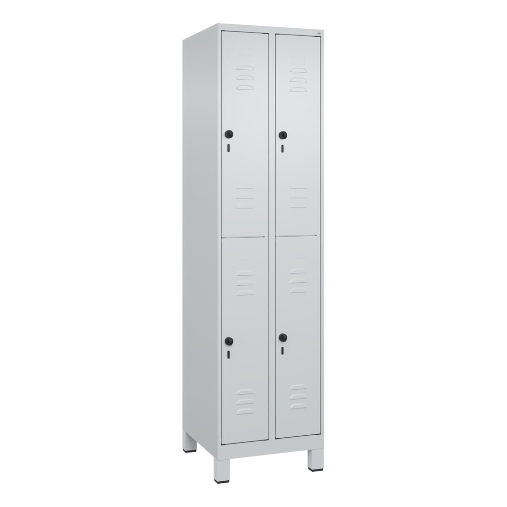 C+P Doppelstock-Spind Classic PLUS, Füße, 2 Abteile, HxBxT 1.950 x 500 x 500 mm, lichtgrau, lichtgrau, 4 Fächer, für Vorhängeschloss N° de l'image du produit 9 : C+P Doppelstock-Spind Classic PLUS, Füße, 2 Abteile, HxBxT 1.950 x 500 x 500 mm, lichtgrau, lichtgrau, 4 Fächer, für Vorhängeschloss
