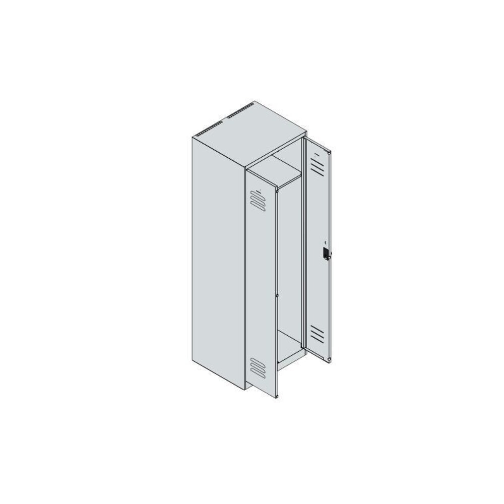 N° de l'image du produit 8 : C+P PSA Doppel-Spind Classic PLUS, 2 Abteile, HxBxT 1.850 x 600 x 500 mm, lichtgrau, clowngrün, für Vorhängeschloss