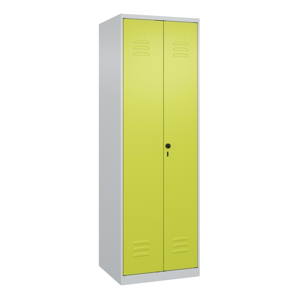 N° de l'image du produit 9 : C+P PSA Doppel-Spind Classic PLUS, 2 Abteile, HxBxT 1.850 x 600 x 500 mm, lichtgrau, clowngrün, für Vorhängeschloss