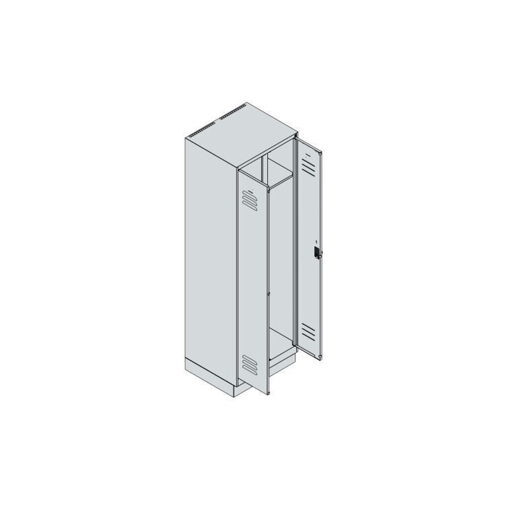 C+P Schwarz-Weiß-Spind Classic PLUS, Sockel, 2 Abteile, HxBxT 1.950 x 600 x 500 mm, lichtgrau, enzianblau, Zylinderschloss N° de l'image du produit 8 : C+P Schwarz-Weiß-Spind Classic PLUS, Sockel, 2 Abteile, HxBxT 1.950 x 600 x 500 mm, lichtgrau, enzianblau, Zylinderschloss
