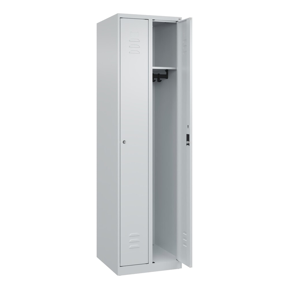 Illustration du produit: C+P Spind Classic PLUS, 2 Abteile, HxBxT 1.850 x 500 x 500 mm, lichtgrau, lichtgrau, Zylinderschloss, ohne Mitteltrennwand