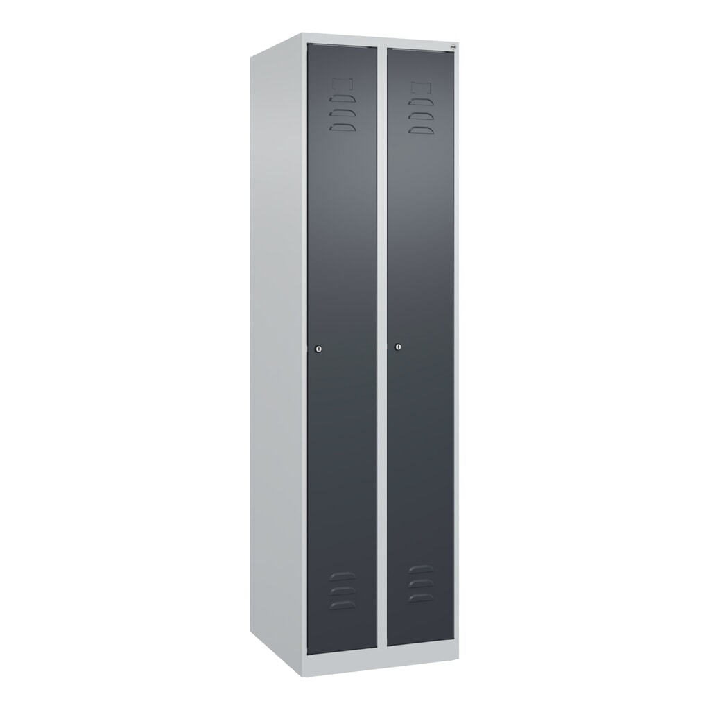 C+P Spind Classic PLUS, 2 Abteile, HxBxT 1.850 x 500 x 500 mm, lichtgrau, anthrazitgrau, Zylinderschloss, ohne Mitteltrennwand N° de l'image du produit 9 : C+P Spind Classic PLUS, 2 Abteile, HxBxT 1.850 x 500 x 500 mm, lichtgrau, anthrazitgrau, Zylinderschloss, ohne Mitteltrennwand