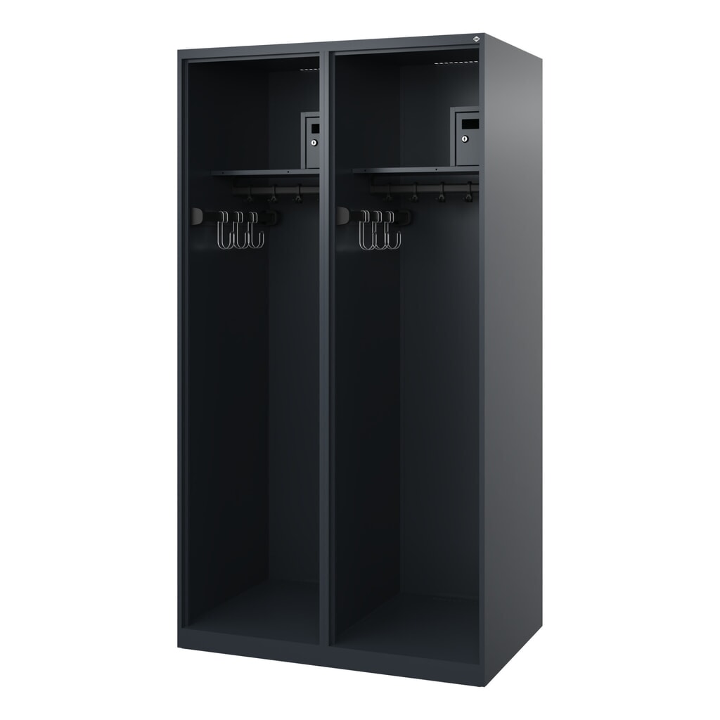 C+P Vestiaire pompier FLEXO, patins, 2 compartiments, HxlxP 1 850 x 1 000 x 600 mm, gris anthracite Illustration du produit: C+P Vestiaire pompier FLEXO, patins, 2 compartiments, HxlxP 1 850 x 1 000 x 600 mm, gris anthracite