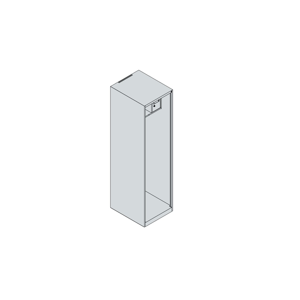 N° de l'image du produit 4 : C+P Vestiaire pompier FLEXO, pieds, 1 compartiment, HxlxP 1 850 x 500 x 600 mm, rouge feu, avec support de casque