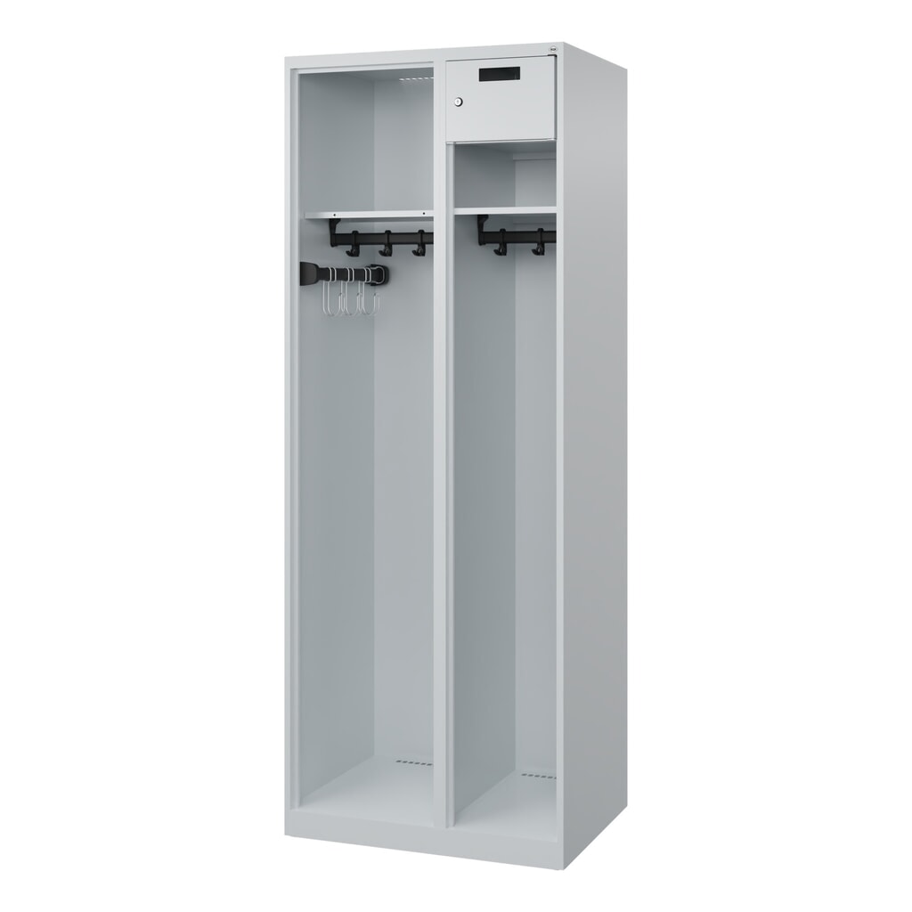 C+P Vestiaire pompier KOMBI Open, patins, 1 compartiment, HxlxP 1 850 x 700 x 500 mm, gris clair N° de l'image du produit 4 : C+P Vestiaire pompier KOMBI Open, patins, 1 compartiment, HxlxP 1 850 x 700 x 500 mm, gris clair