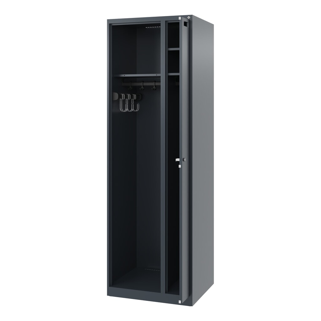Illustration du produit: C+P Vestiaire pompier KOMBI, patins, 1 compartiment, HxlxP 1 850 x 600 x 500 mm, gris anthracite