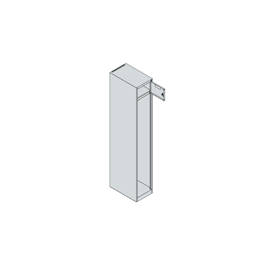 N° de l'image du produit 4 : C+P Vestiaire pompier PRAKTUS, patins, 1 compartiment, HxlxP 1 850 x 300 x 500 mm, gris anthracite