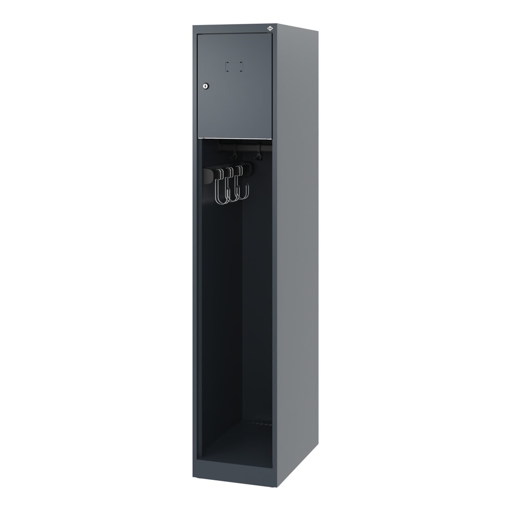 N° de l'image du produit 5 : C+P Vestiaire pompier YOUNGSTER, patins, 1 compartiment, HxlxP 1 530 x 300 x 500 mm, gris anthracite
