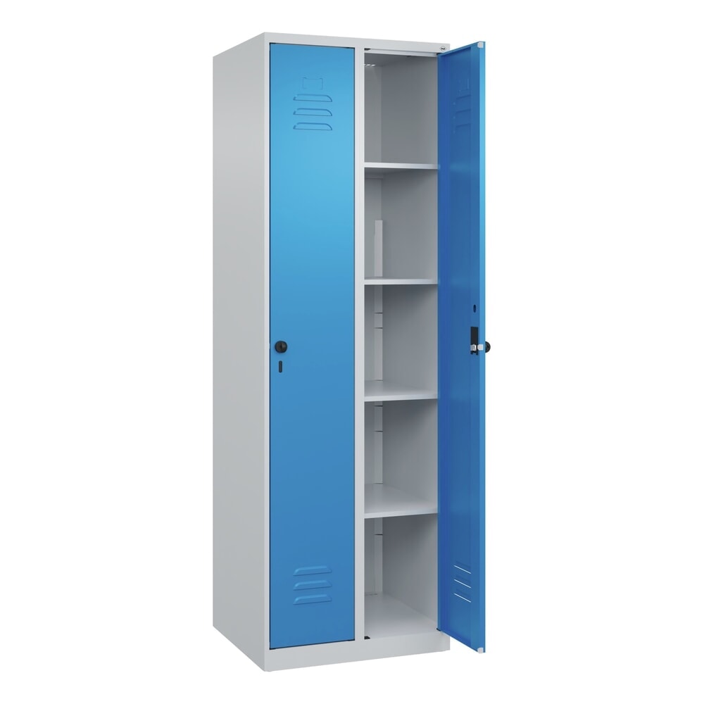 Illustration du produit: C+P Wäsche-Spind Classic PLUS, 2 Abteile, HxBxT 1.850 x 600 x 500 mm, lichtgrau, lichtblau, für Vorhängeschloss, ohne Mitteltrennwand
