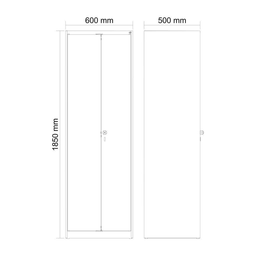 N° de l'image du produit 8 : C+P Wäsche-Spind Classic PLUS, 2 Abteile, HxBxT 1.850 x 600 x 500 mm, lichtgrau, anthrazitgrau, Zylinderschloss, mit Mitteltrennwand