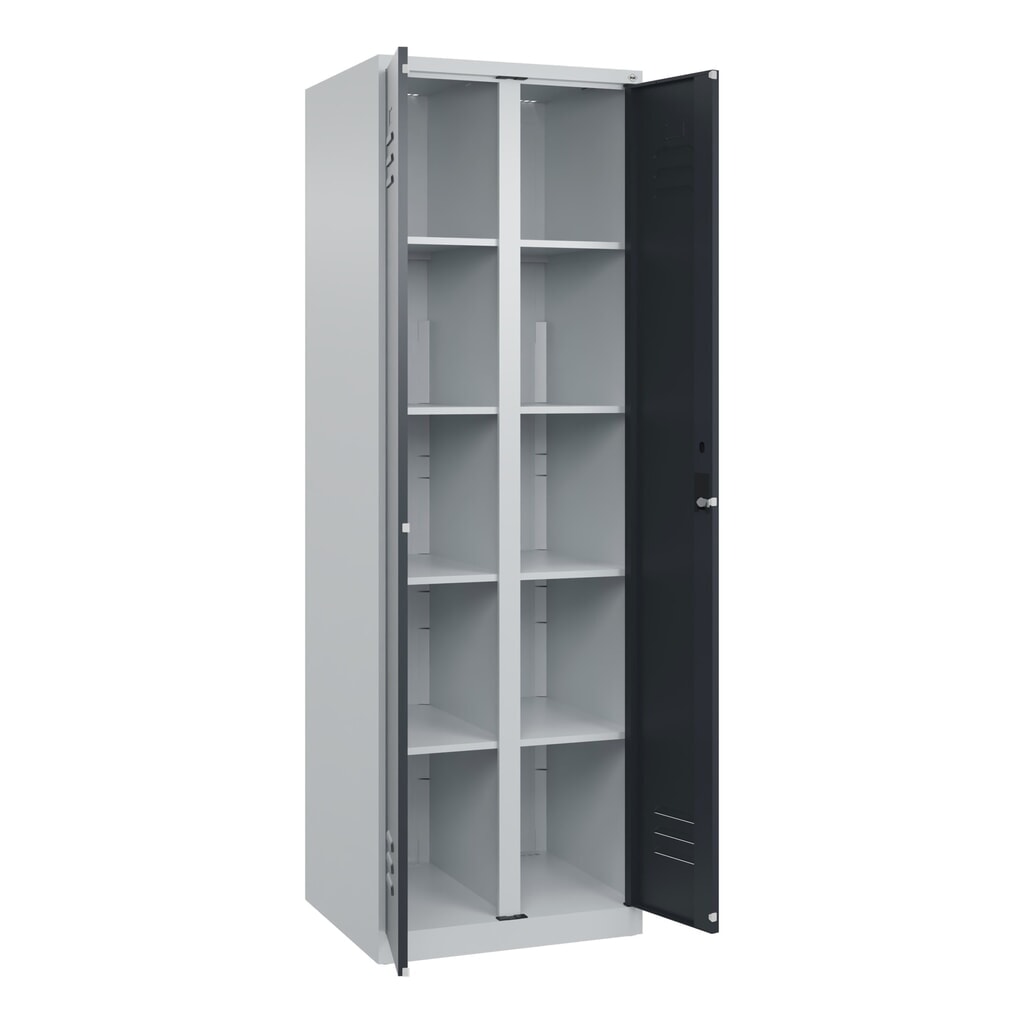 C+P Wäsche-Spind Classic PLUS, 2 Abteile, HxBxT 1.850 x 600 x 500 mm, lichtgrau, anthrazitgrau, Zylinderschloss, mit Mitteltrennwand Illustration du produit: C+P Wäsche-Spind Classic PLUS, 2 Abteile, HxBxT 1.850 x 600 x 500 mm, lichtgrau, anthrazitgrau, Zylinderschloss, mit Mitteltrennwand