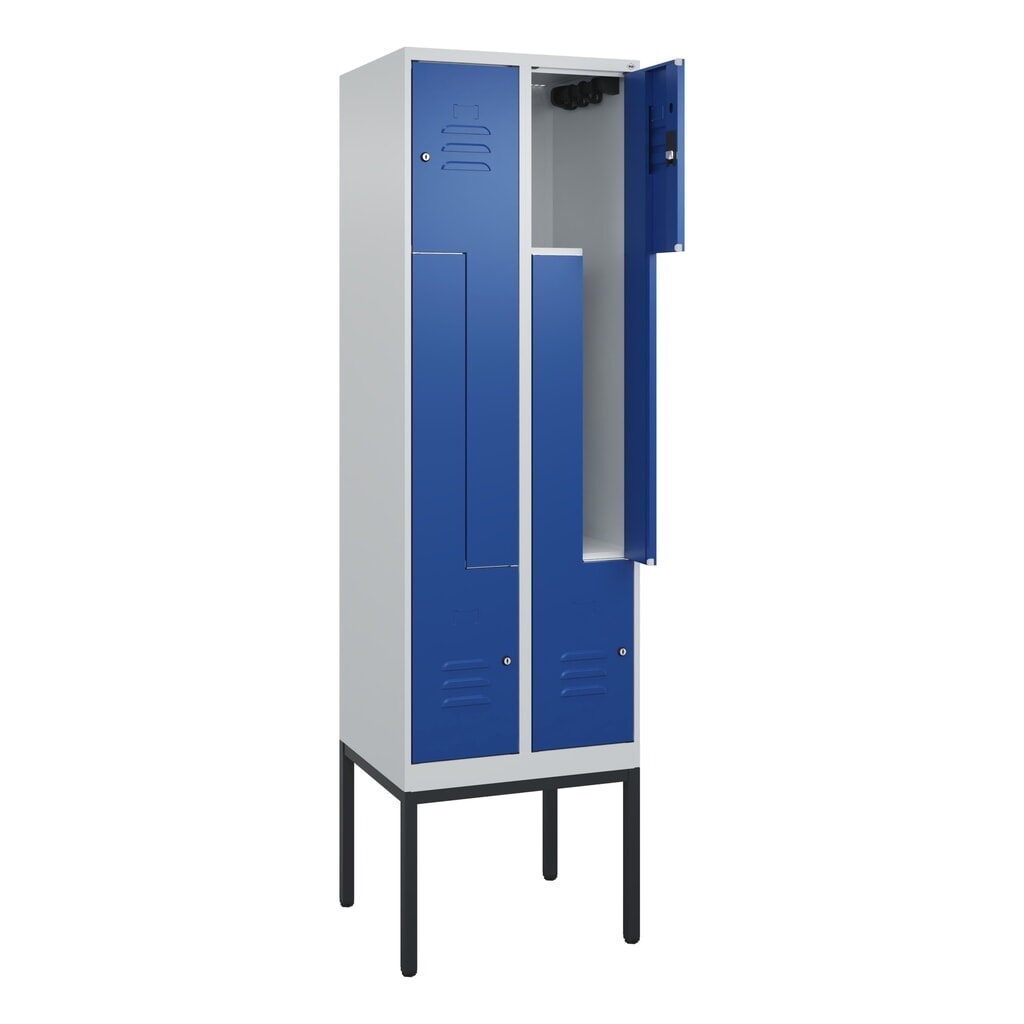 C+P Z-Spind Classic PLUS, Gestell, 4 Abteile, HxBxT 2.120 x 600 x 500 mm, lichtgrau, enzianblau, Zylinderschloss Illustration du produit: C+P Z-Spind Classic PLUS, Gestell, 4 Abteile, HxBxT 2.120 x 600 x 500 mm, lichtgrau, enzianblau, Zylinderschloss