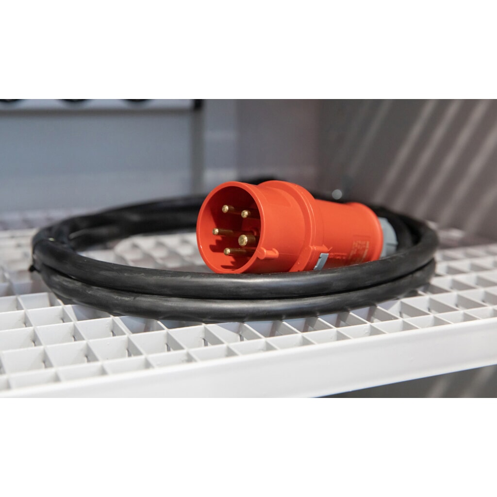 Câble d'alimentation pour armoires de charge de batteries de sécurité asecos® Battery Charge, 400 V, longueur 3.000 mm Illustration du produit: Câble d'alimentation pour armoires de charge de batteries de sécurité asecos® Battery Charge, 400 V, longueur 3.000 mm