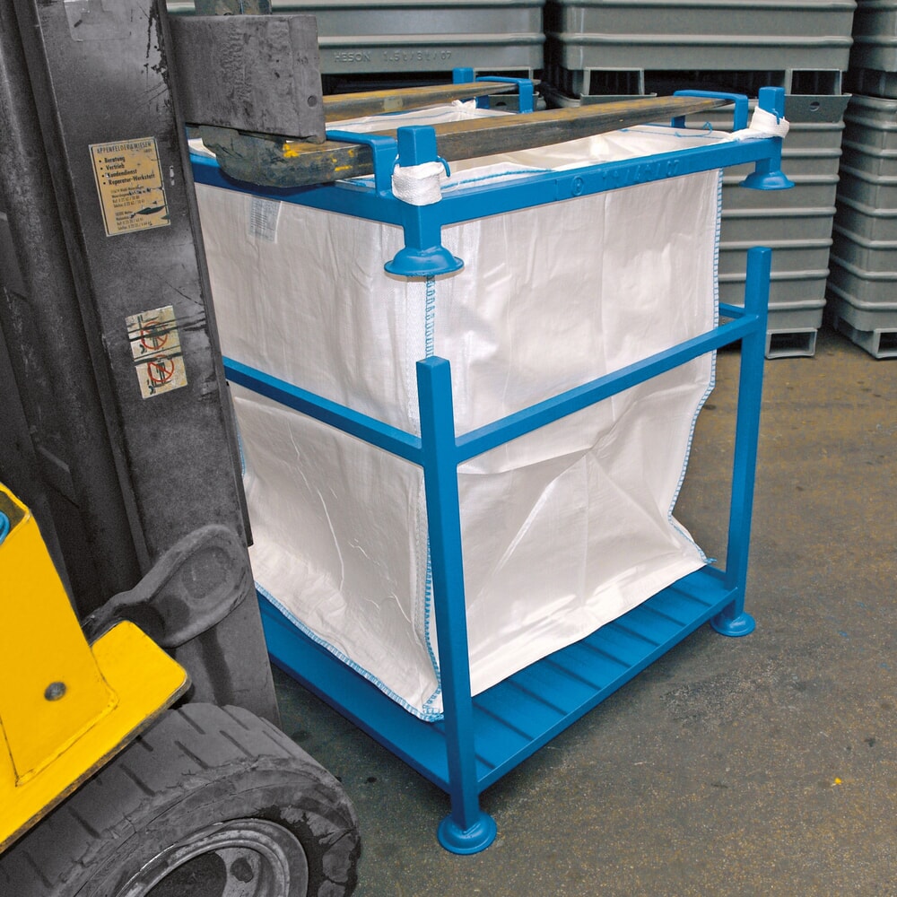 N° de l'image du produit 4 : Cadre de remplissage empilable pour sacs de transport BIG BAG, bleu gentiane