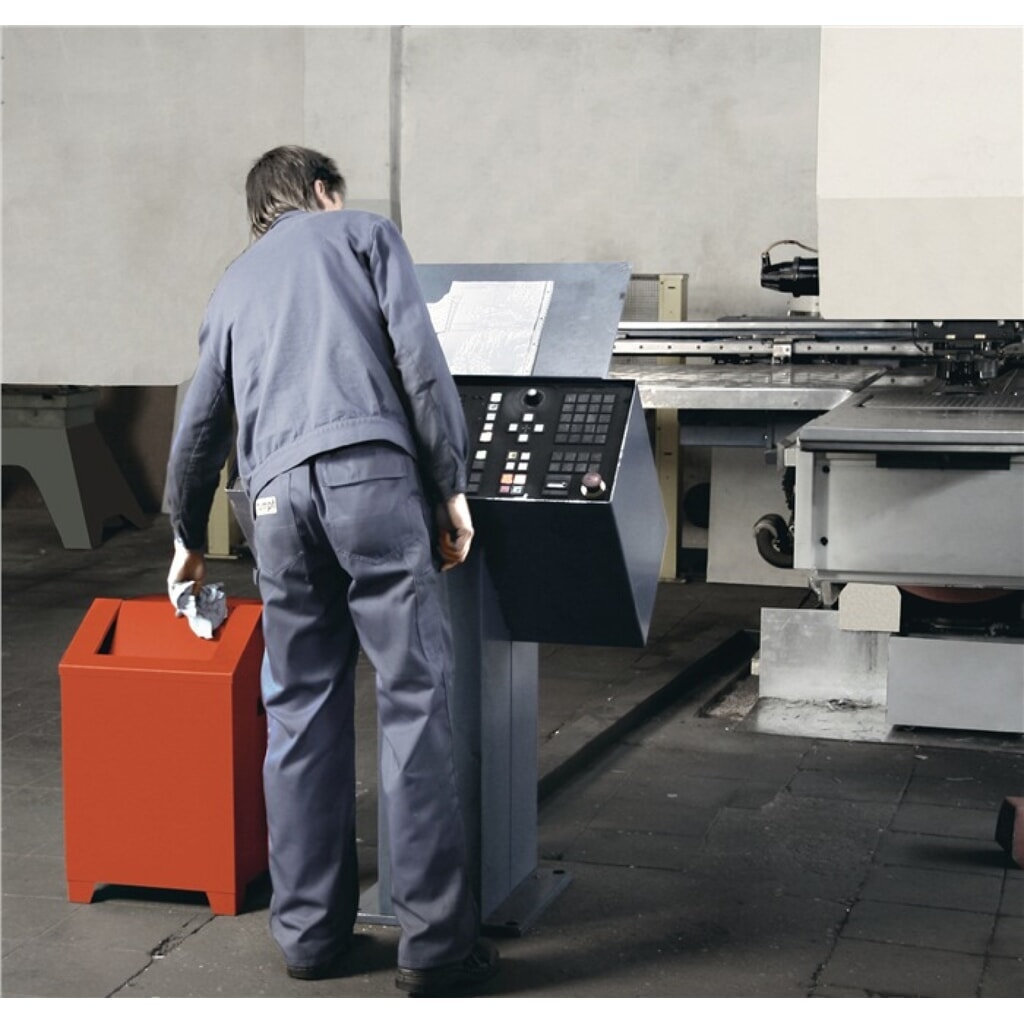Bac pour laine de nettoyage H680xl400xP400 mm boîtier rouge pompier, RAL 3000/cl N° de l'image du produit 2 : Bac pour laine de nettoyage H680xl400xP400 mm boîtier rouge pompier, RAL 3000/cl