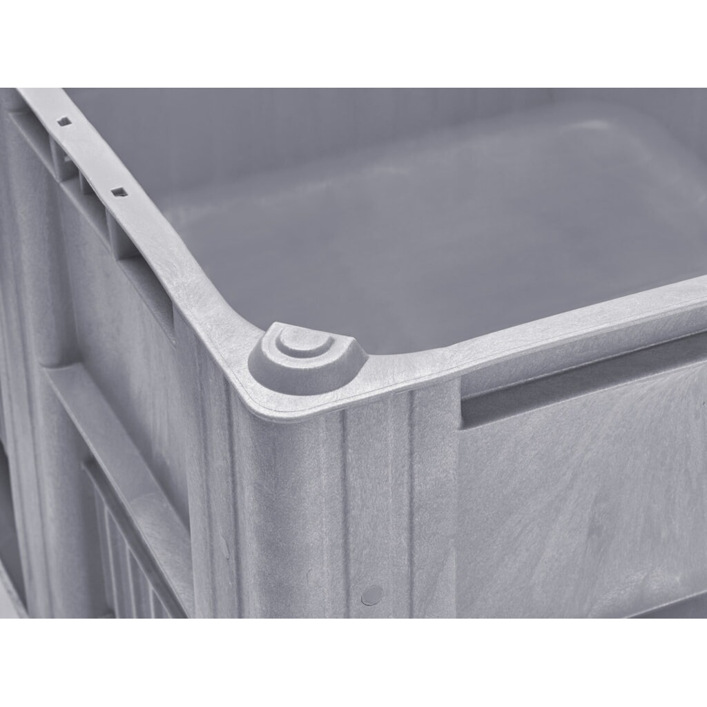 N° de l'image du produit 2 : Caisse-palette CRAEMER, 1 200 x 1 000 x 760 mm, 3 patins, gris