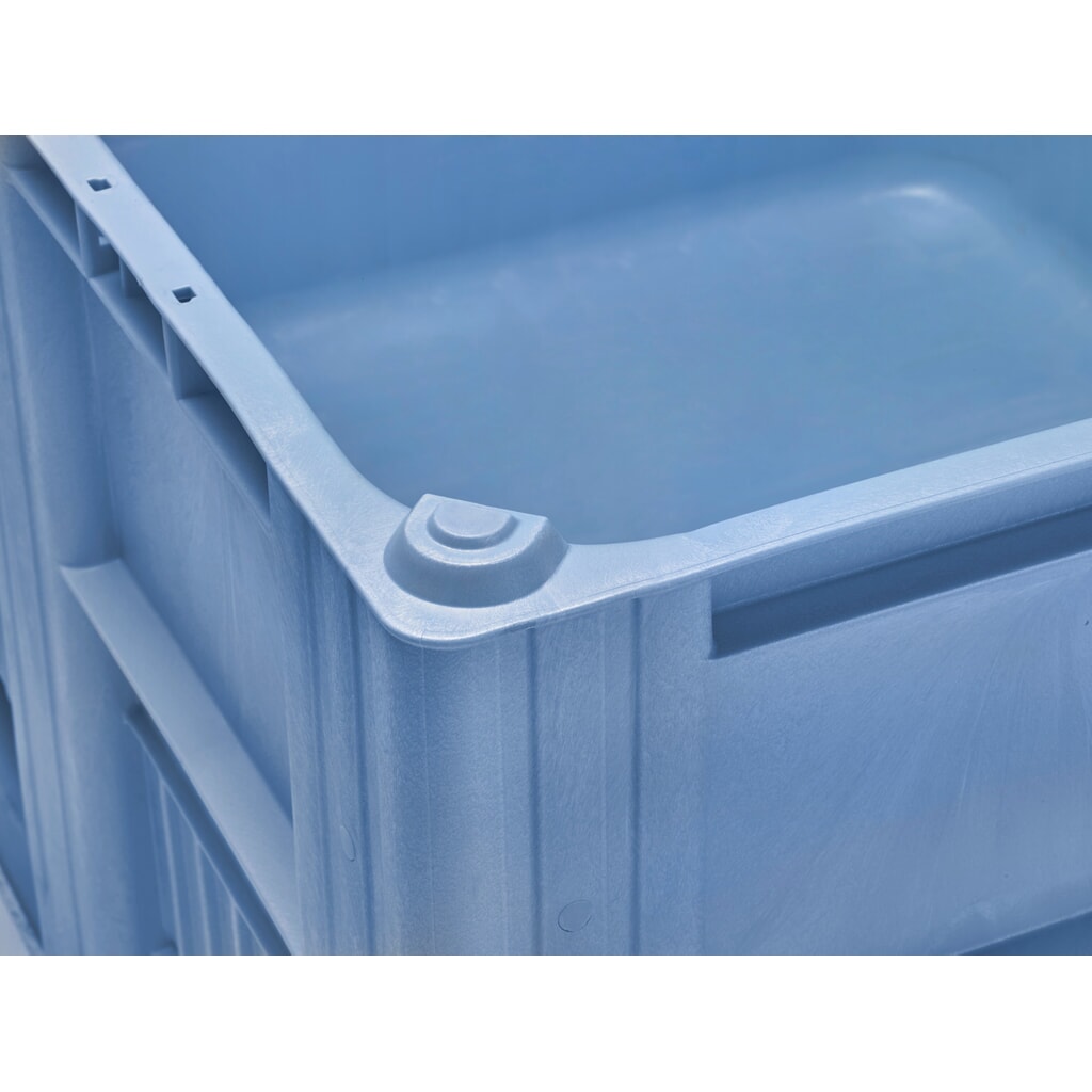 N° de l'image du produit 2 : Caisse-palette CRAEMER, 1 200 x 1 000 x 760 mm, 3 patins, bleu