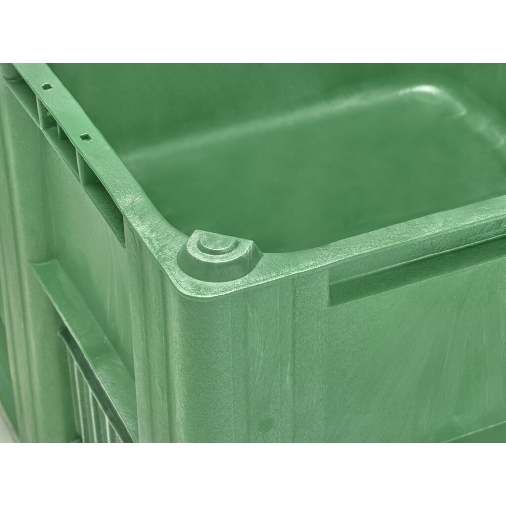 N° de l'image du produit 2 : Caisse-palette CRAEMER, 1 200 x 1 000 x 760 mm, 3 patins, vert