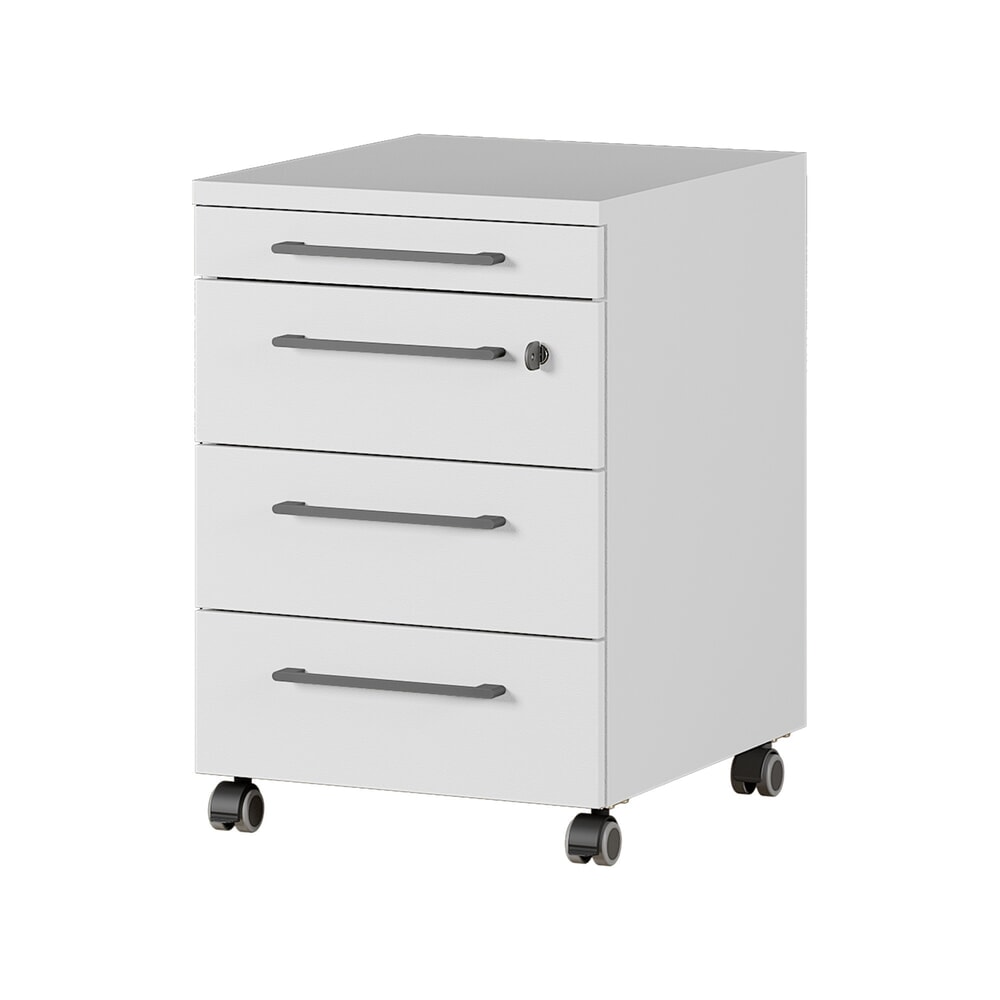 N° de l'image du produit 1 : Caisson à roulettes AGENDA, 4 tiroirs, gris clair