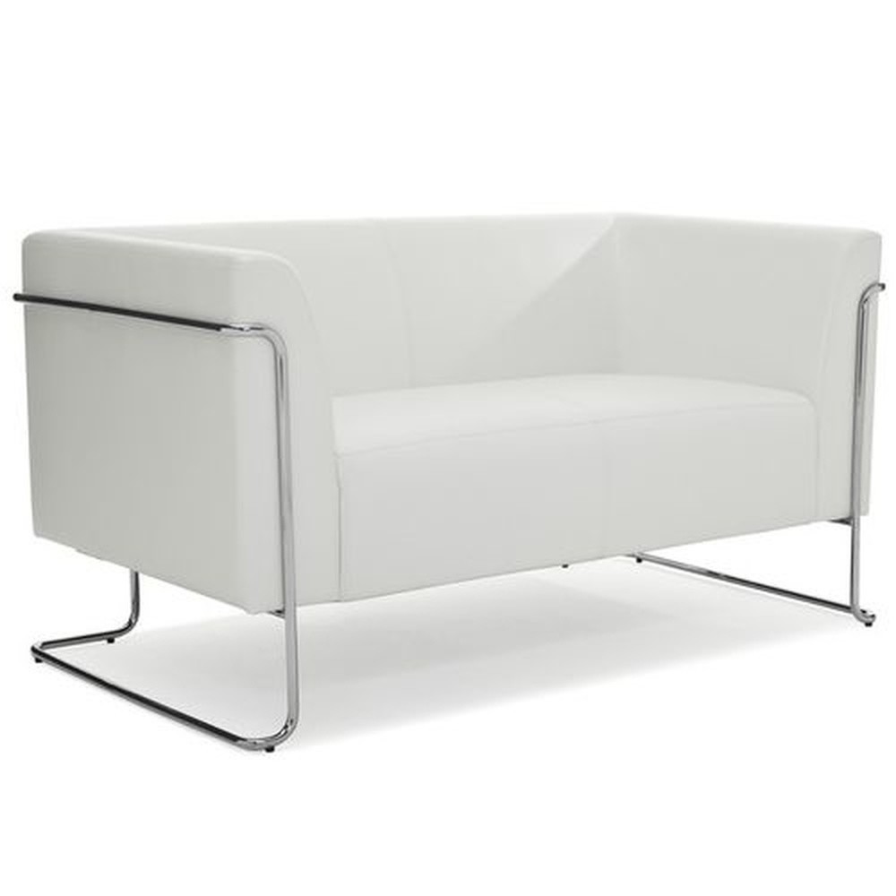 N° de l'image du produit 4 : Canapé lounge hjh OFFICE CURACAO similicuir, 2 places, blanc