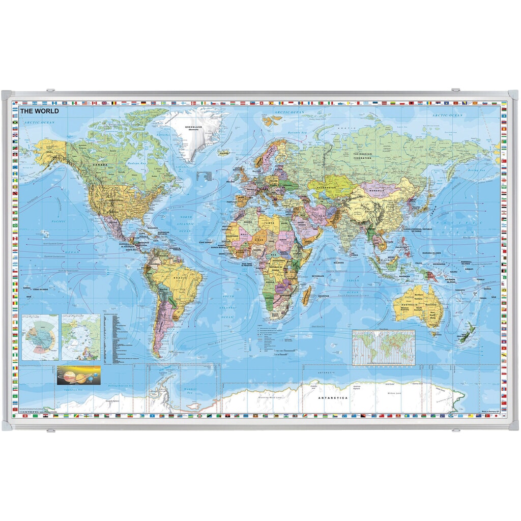 Carte du monde FRANKEN, H x l 1 370 x 970 mm Illustration du produit: Carte du monde FRANKEN, H x l 1 370 x 970 mm
