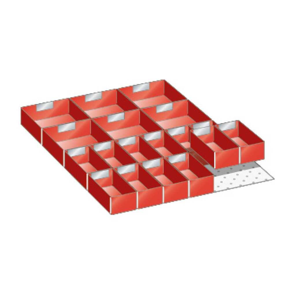 Illustration du produit: Casiers à petites pièces pour armoires LISTA, 12+6 bacs en plastique, pour hauteur de façade 50 mm
