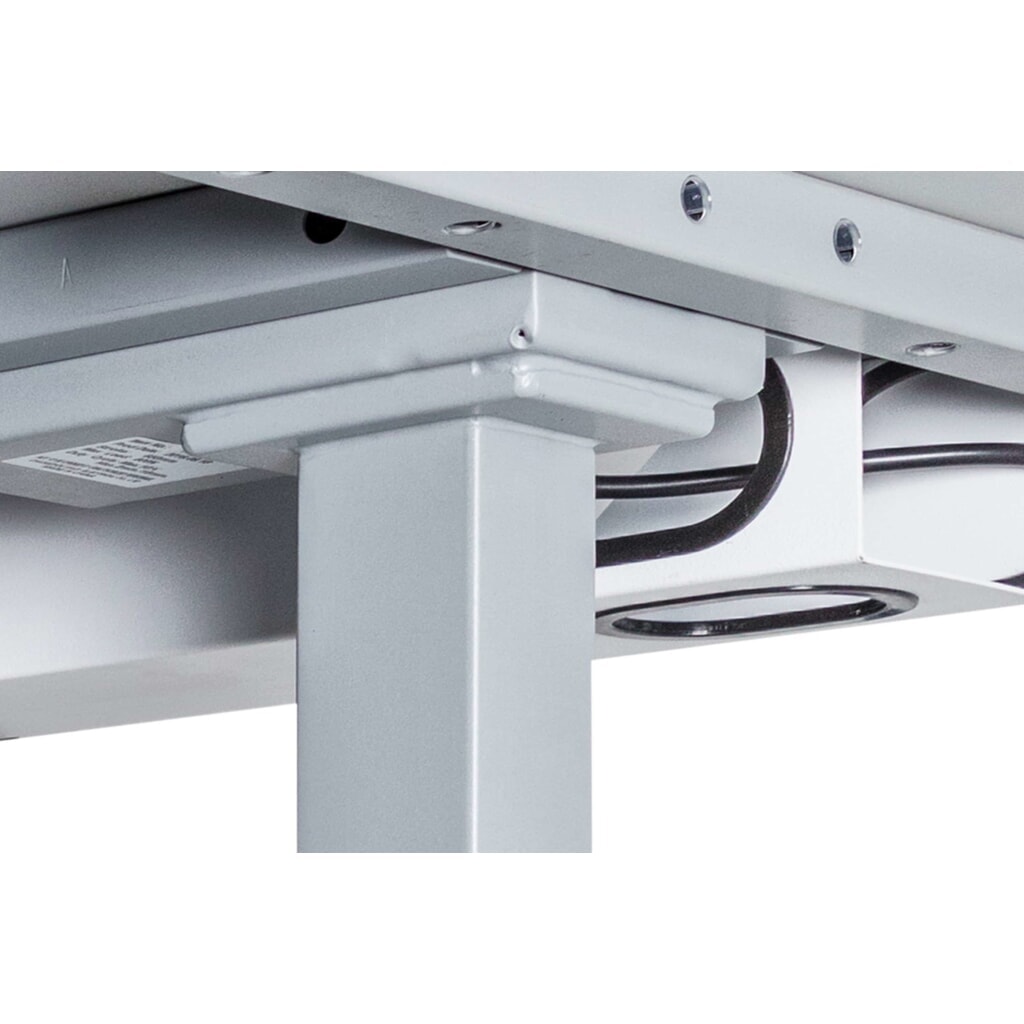 N° de l'image du produit 3 : CEHA Bureau réglable en hauteur électriquement, surface résistante aux rayures, haut. x larg. x prof. 610-1 250 x 1 600 x 800 mm, gris/blanc
