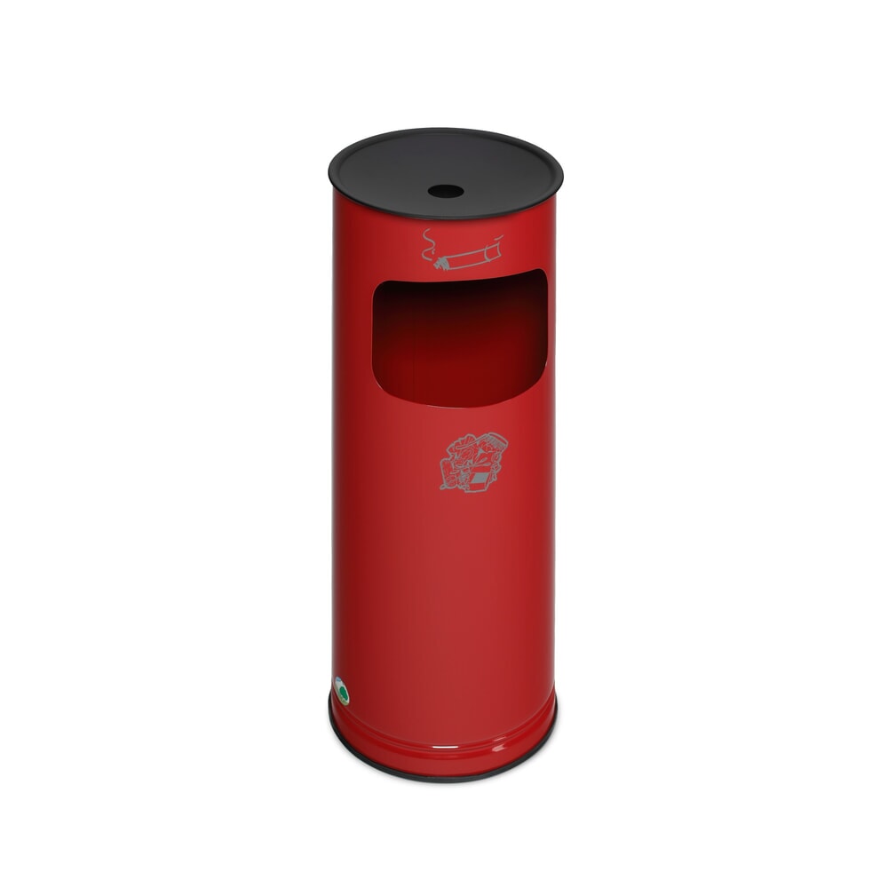Illustration du produit: Cendrier sur pied VAR® Basic, modèle combiné, 17 litres, rouge