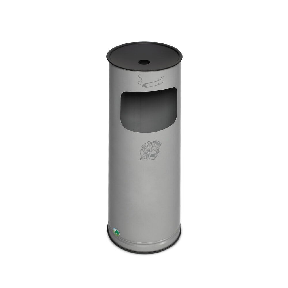 Illustration du produit: Cendrier sur pied VAR® Basic, modèle combiné, 17 litres, argenté