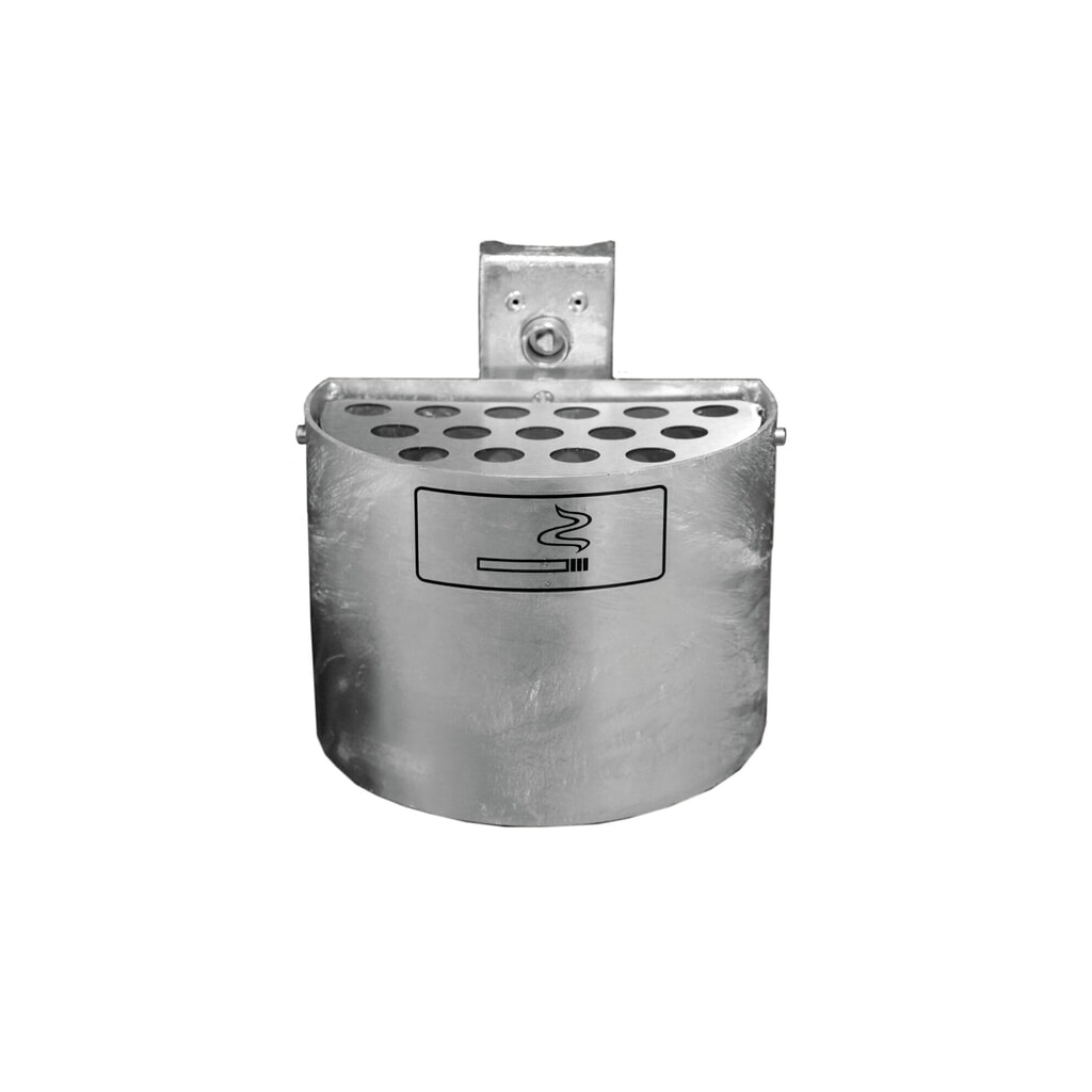 RENNER Cendrier mural rond, sans poteau, galvanisé, 2 litres Illustration du produit: RENNER Cendrier mural rond, sans poteau, galvanisé, 2 litres