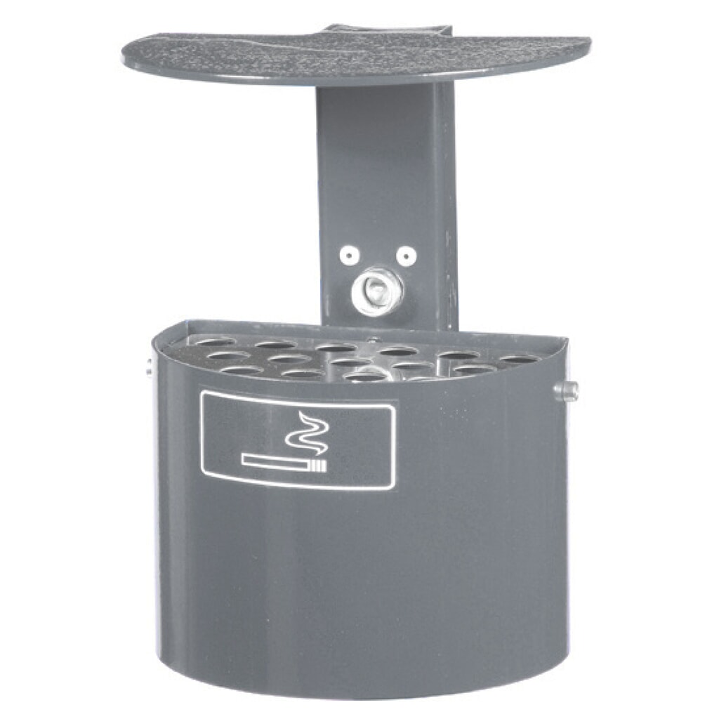 RENNER Cendrier rond pour fixation murale ou à un poteau, avec toit, sans poteau, 2 litres, DB 703 paillettes métalliques anthracite Illustration du produit: RENNER Cendrier rond pour fixation murale ou à un poteau, avec toit, sans poteau, 2 litres, DB 703 paillettes métalliques anthracite