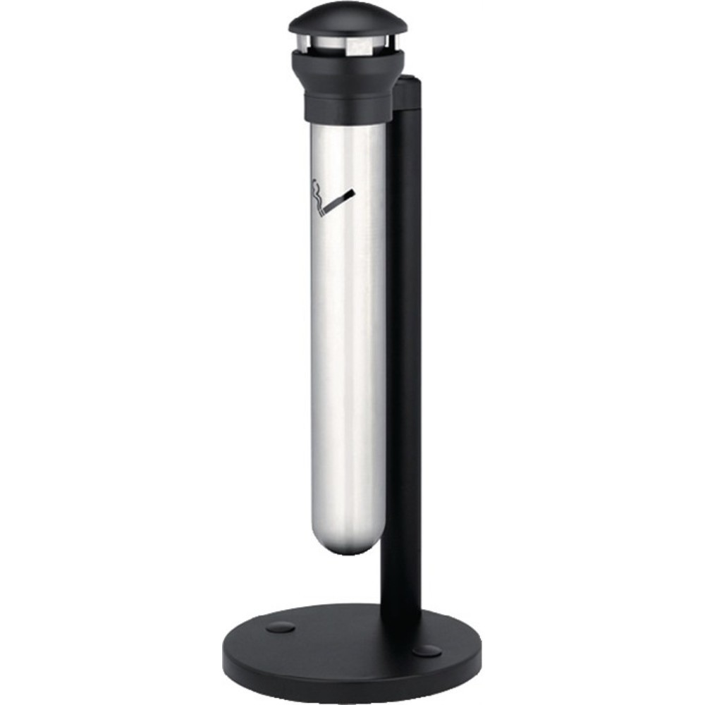 N° de l'image du produit 1 : Cendrier sur pied D394xH1000 mm argent rond acier inoxydable RUBBERMAID