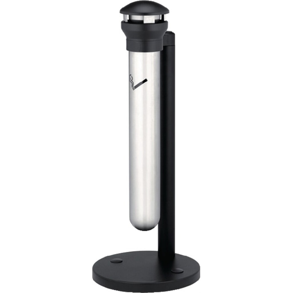 Illustration du produit: Cendrier sur pied D394xH1000 mm argent rond acier inoxydable RUBBERMAID
