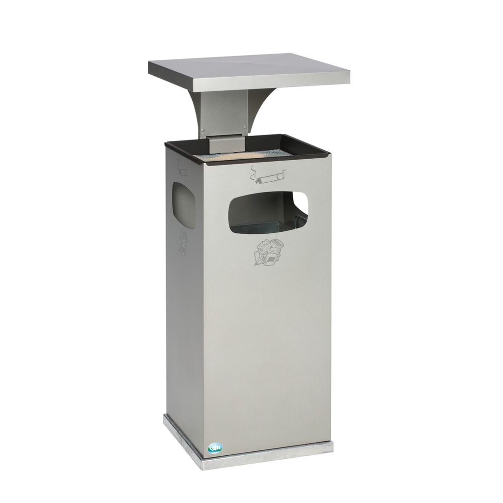 N° de l'image du produit 2 : Cendrier VAR® pour montage au sol, modèle combiné, 38 litres, anthracite