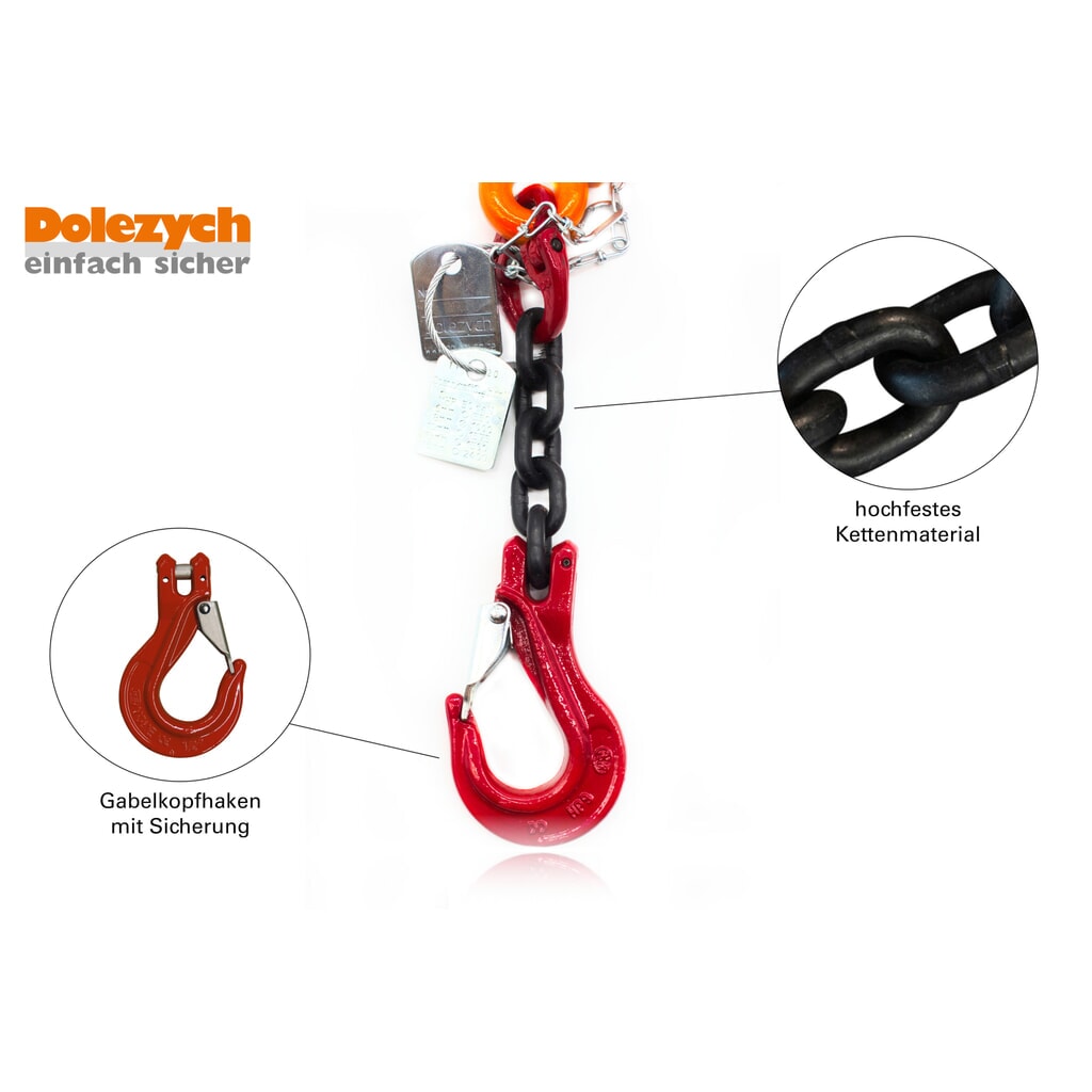 Chaîne d'arrimage de tension Dolezych, 1 pièce, PowerLash avec tendeur à cliquet DORA, 6.300 daN, longueur 6 m N° de l'image du produit 2 : Chaîne d'arrimage de tension Dolezych, 1 pièce, PowerLash avec tendeur à cliquet DORA, 6.300 daN, longueur 6 m