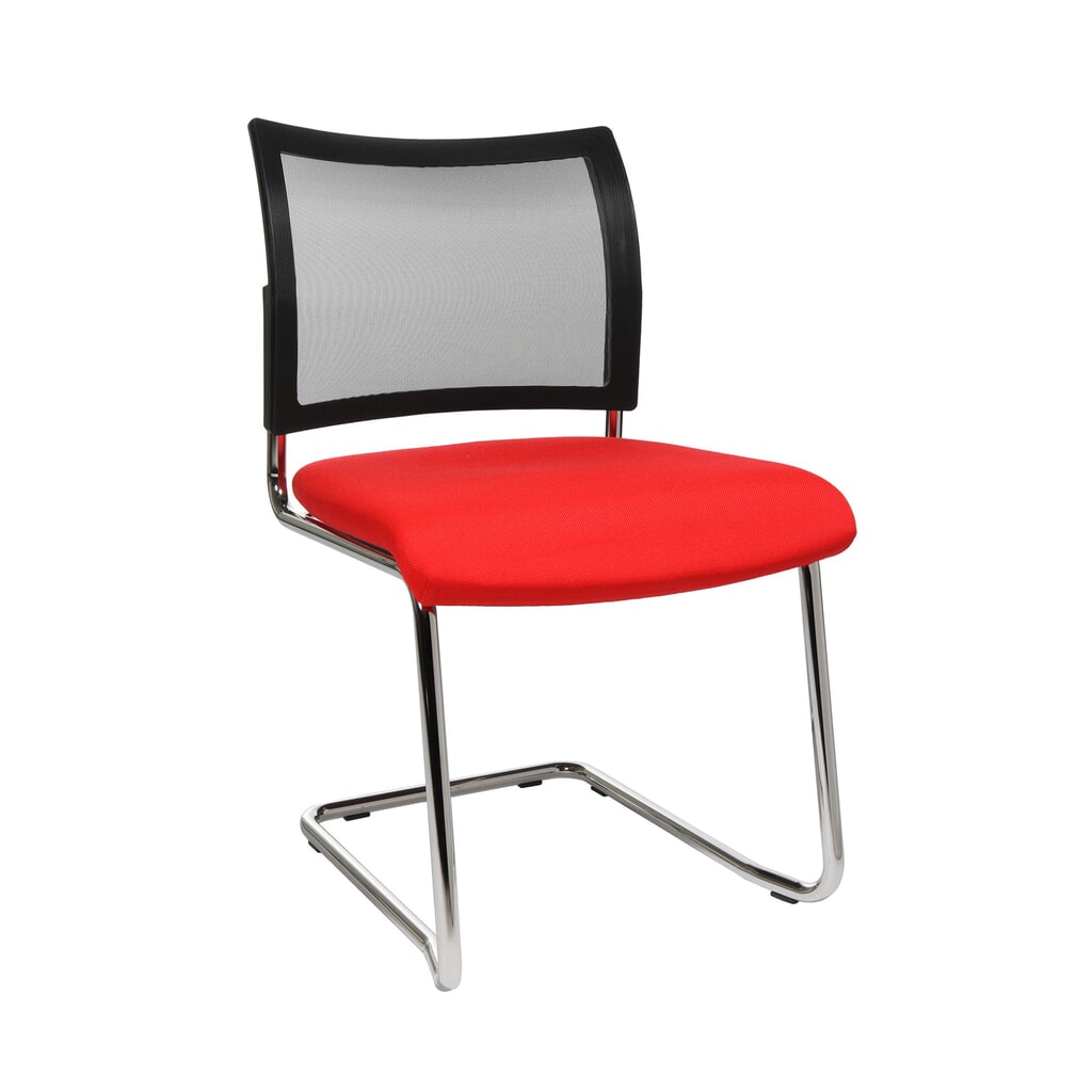 Chaise cantilever Topstar® New Age avec dossier resille, rouge Illustration du produit: Chaise cantilever Topstar® New Age avec dossier resille, rouge