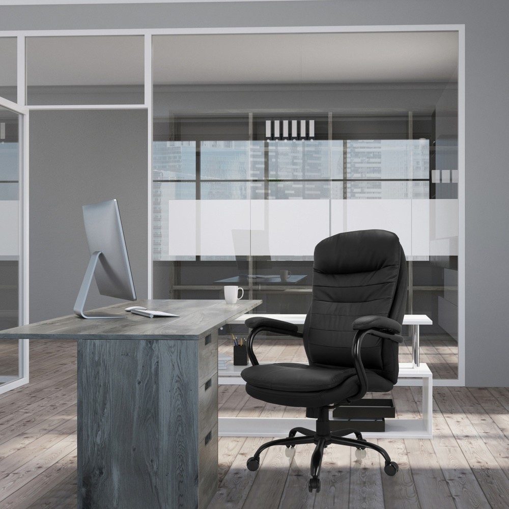 N° de l'image du produit 6 : Chaise de bureau / fauteuil de direction hjh OFFICE RELAX XXL B PU, noir