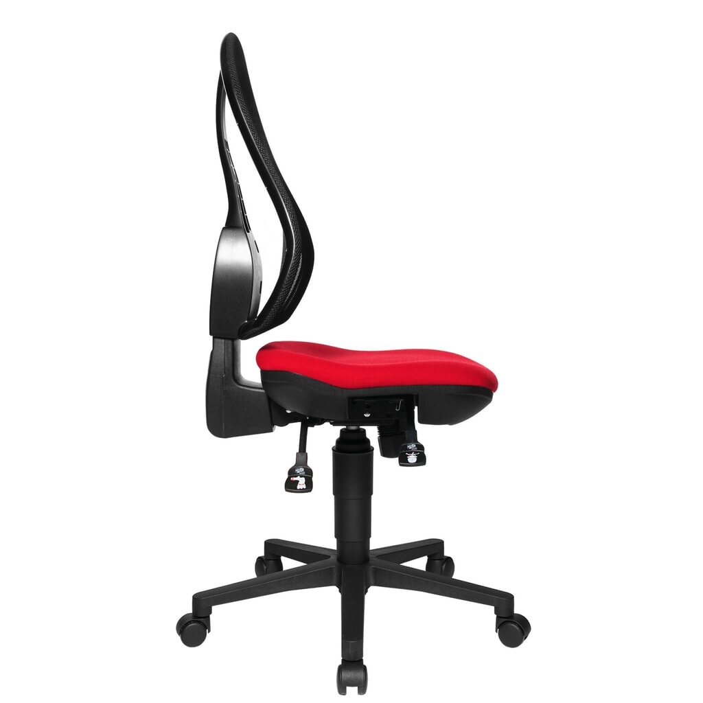 Chaise de bureau pivotante Topstar® Open Point Syncro, chaise ergonomique, dossier en mesh, rouge N° de l'image du produit 4 : Chaise de bureau pivotante Topstar® Open Point Syncro, chaise ergonomique, dossier en mesh, rouge