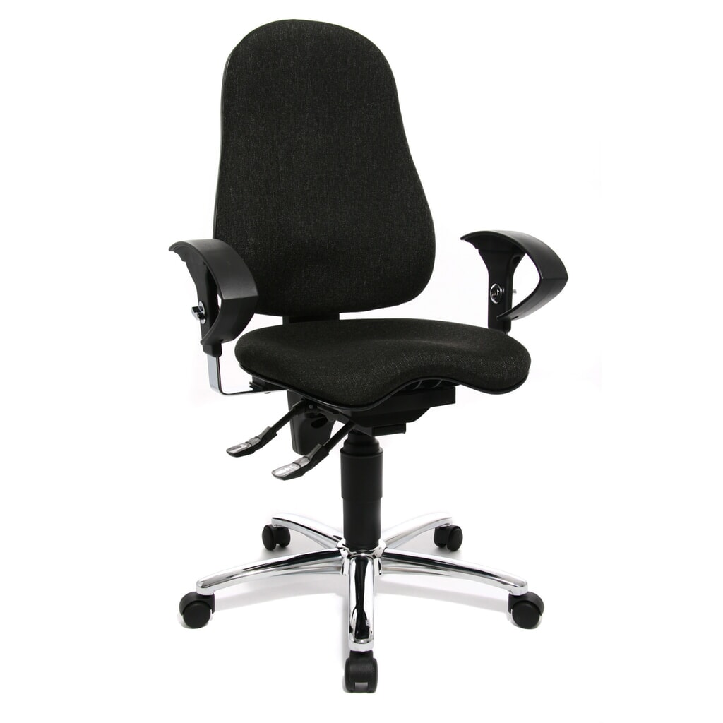 N° de l'image du produit 6 : Chaise de bureau pivotante Topstar® Ortho 10, accoudoirs réglables en hauteur, anthracite