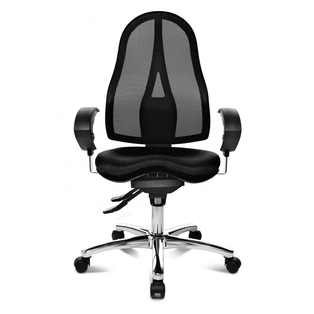 Chaise de bureau pivotante Topstar® Ortho 15, dossier en mesh, accoudoirs réglables en hauteur, noir Illustration du produit: Chaise de bureau pivotante Topstar® Ortho 15, dossier en mesh, accoudoirs réglables en hauteur, noir