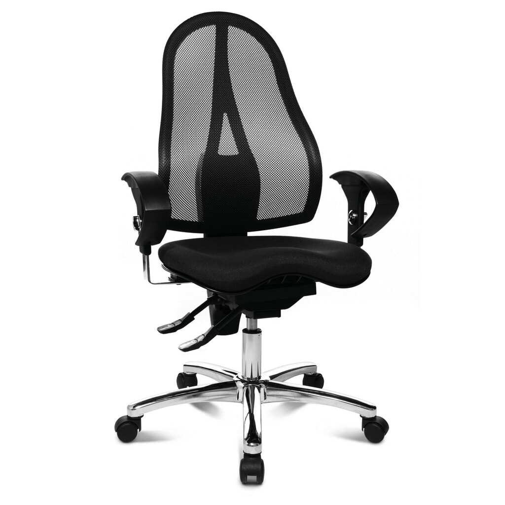 N° de l'image du produit 6 : Chaise de bureau pivotante Topstar® Ortho 15, dossier en mesh, accoudoirs réglables en hauteur, noir