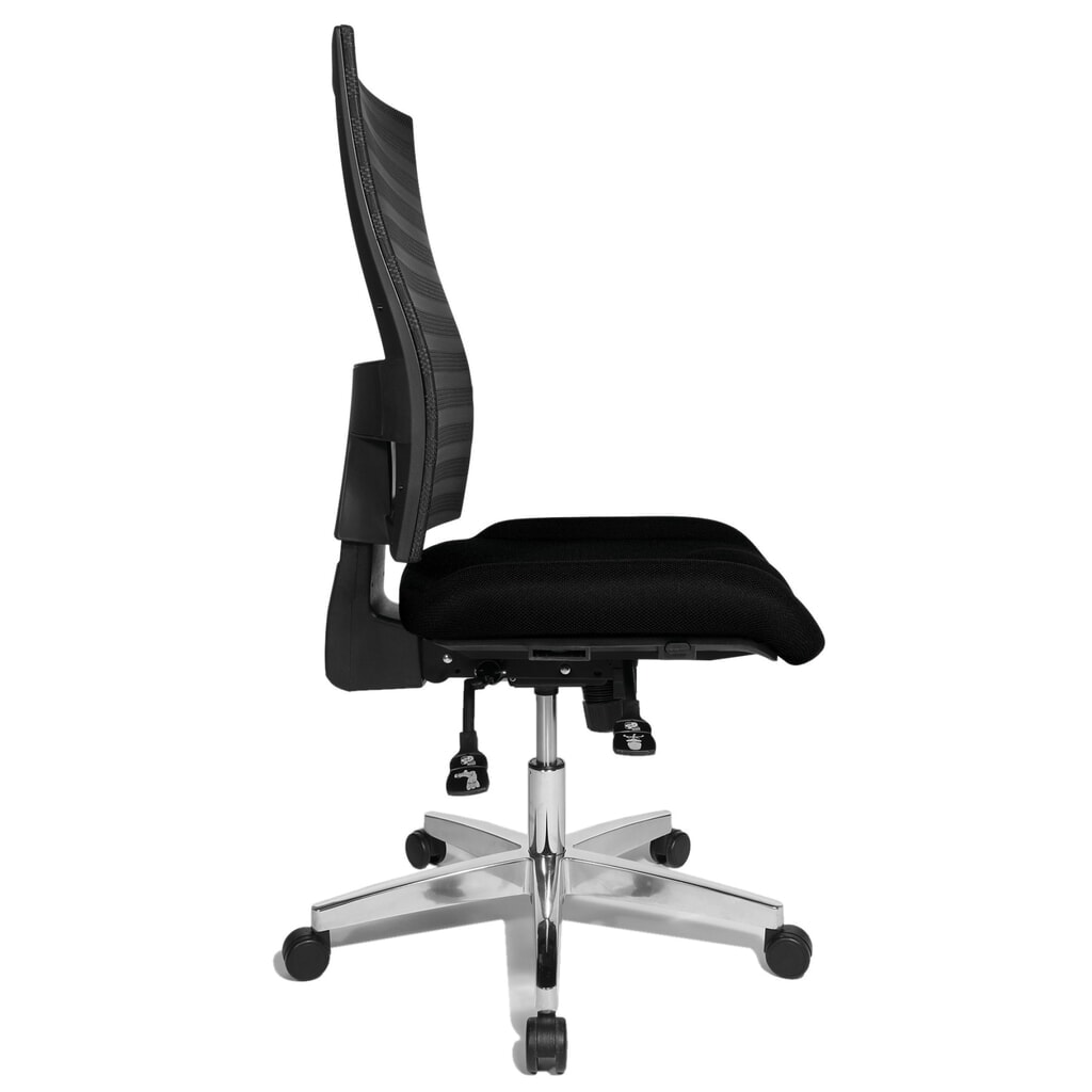 N° de l'image du produit 3 : Chaise de bureau pivotante Topstar® P91-NET, dossier en mesh noir, siège noir