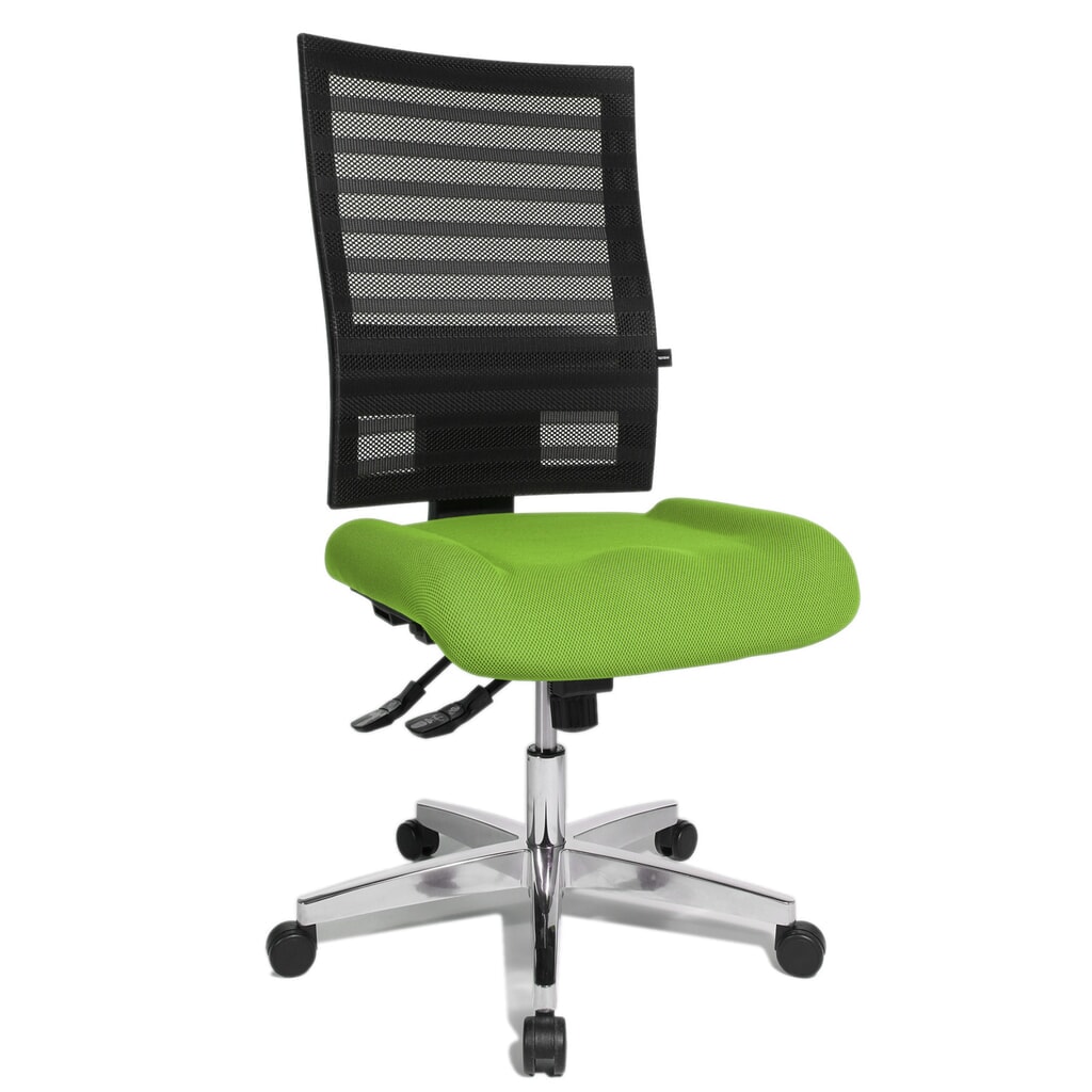 Chaise de bureau pivotante Topstar® P91-NET, dossier en mesh noir, siège vert pomme N° de l'image du produit 2 : Chaise de bureau pivotante Topstar® P91-NET, dossier en mesh noir, siège vert pomme