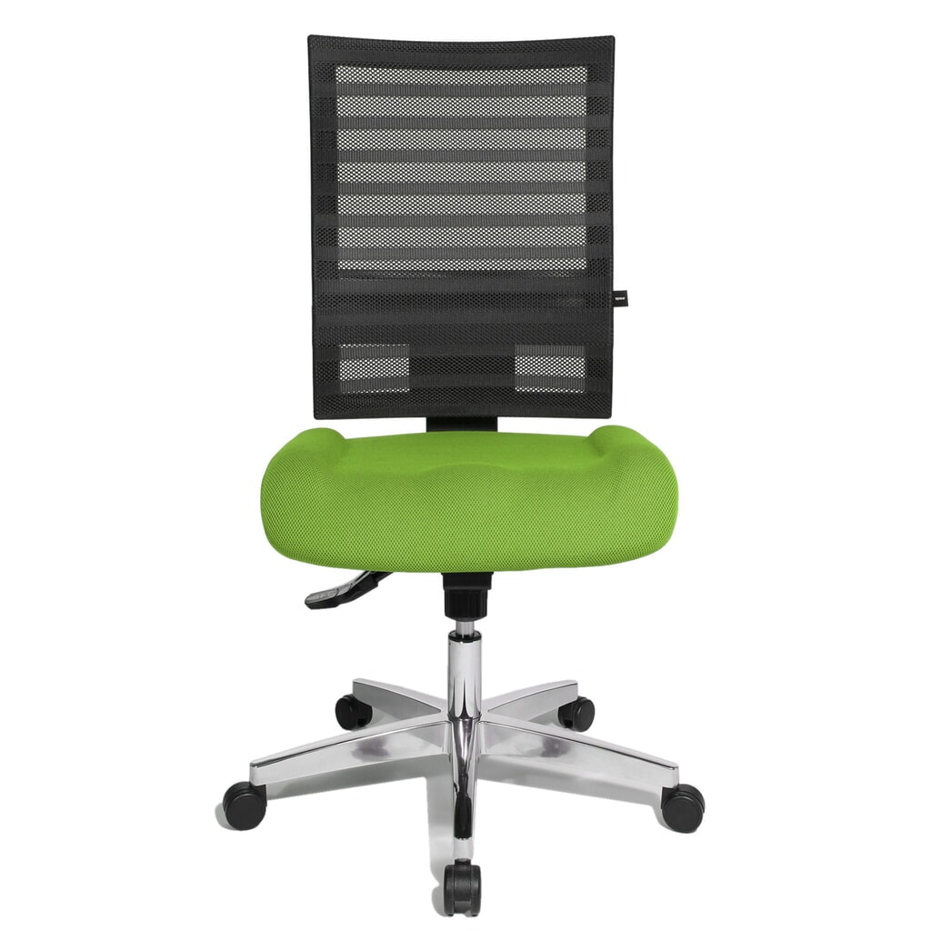 Chaise de bureau pivotante Topstar® P91-NET, dossier en mesh noir, siège vert pomme Illustration du produit: Chaise de bureau pivotante Topstar® P91-NET, dossier en mesh noir, siège vert pomme