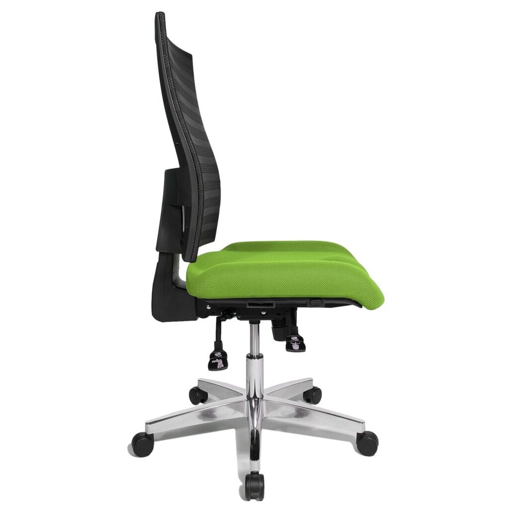 Chaise de bureau pivotante Topstar® P91-NET, dossier en mesh noir, siège vert pomme N° de l'image du produit 3 : Chaise de bureau pivotante Topstar® P91-NET, dossier en mesh noir, siège vert pomme