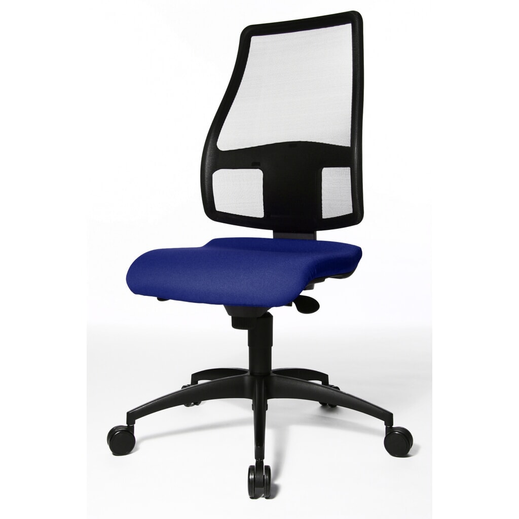 N° de l'image du produit 2 : Chaise de bureau pivotante Topstar® Syncro, dossier en mesh respirant, bleu royal